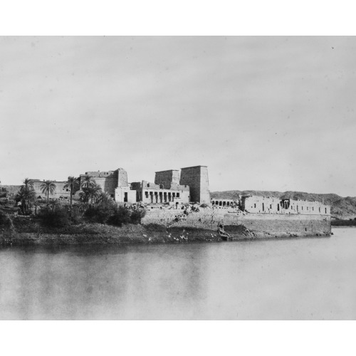 Ile De Fileh (Philae) - Vue Generale Prise Du Nord-Ouest Au Point A, 1851